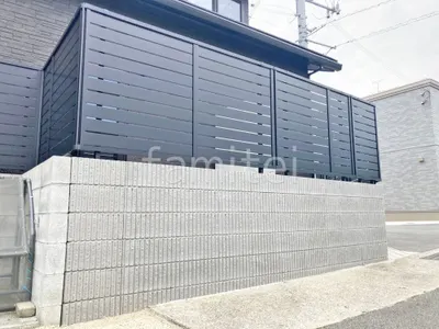 ブロック塀 （化粧ブロック） ユニソン ジャスティ  アルミ形材 フェンス LIXIL AB YS3型 横スリット3 目隠し