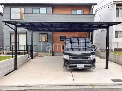 カーポート２台(ワイド) ツイン LIXIL ネスカＦ フラット屋根