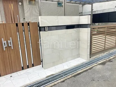 門柱 壁タイル貼り LIXIL アヴァンティ 郵便受けポスト エクスポストS-3型 玄関門扉 木製調AA TS1型 親子両開き