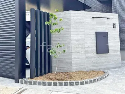 シンボルツリー ハナミズキ 落葉樹 植栽 ピンコロ石花壇