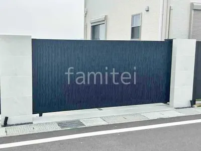 引き戸門扉 三協アルミ ラグード5型 電動 片引き