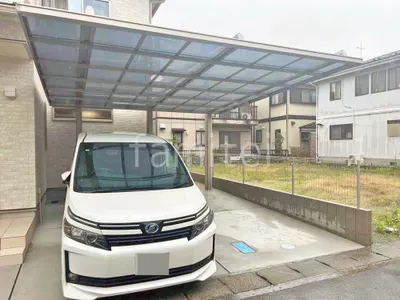 カーポート２台(ワイド) ツイン 三協アルミ ダブルフェース 背面支持 フラット屋根 後ろ柱