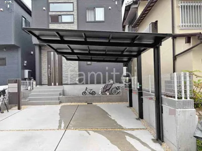 カーポート１台 （単棟） 三協アルミ セルフィ フラット屋根