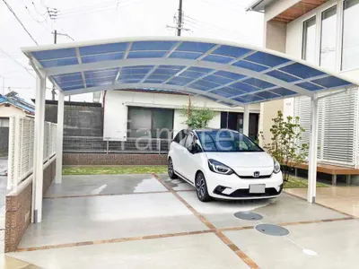 カーポート２台(ワイド) ツイン YKKAP アリュース アール屋根