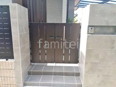 両開き 門扉 YKKAP 木製調 ルシアスTS4型 たてスリット 