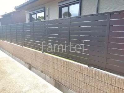 アルミ形材 フェンス LIXIL AB YS3型 横スリット3 目隠し ブロック塀 （化粧ブロック） ユニソン シャモティ 