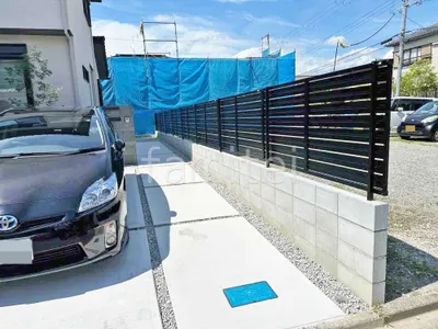 ブロック塀 （化粧ブロック） 太陽エコブロックス 普通CB  アルミ形材 フェンス LIXIL AB YS3型 横スリット3 目隠し