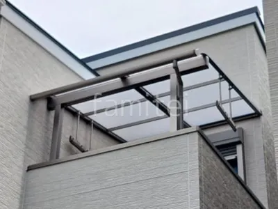 ２階ベランダ屋根  LIXIL スピーネR アール屋根 スタンダード 壁付