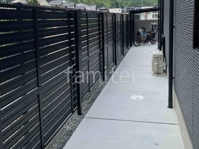 アルミ形材 フェンス LIXIL AB YS3型 横スリット3 2段柱 60角 目隠し