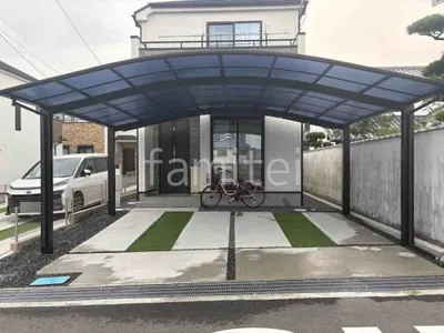 カーポート２台(ワイド) ツイン YKKAP アリュース アール屋根