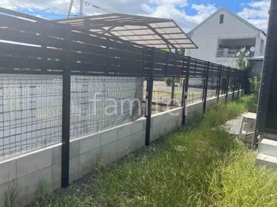 アルミ形材 フェンス LIXIL AB YS3型 横スリット3 2段柱 60角 上段のみ 目隠し