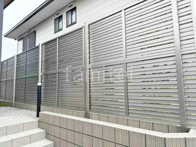 アルミ形材 フェンス LIXIL AB YS3型 横スリット3 2段柱 60角 目隠し