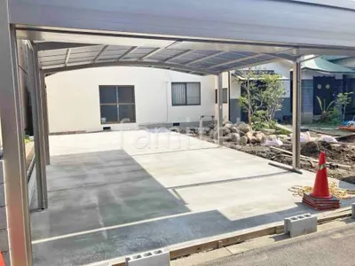 独立シャッター2台ワイド  LIXIL シャッターS Fタイプ 電動式  カーポート２台(ワイド) ツイン LIXIL ネスカＲ アール屋根