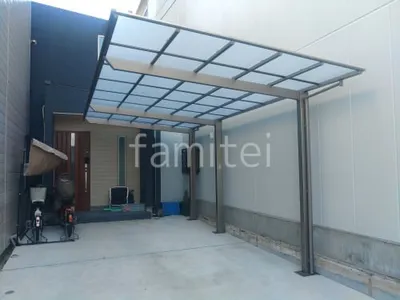 カーポート１台＋延長 （1.5台縦連棟） LIXIL ネスカＦ フラット屋根