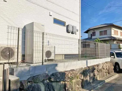 スチールメッシュ フェンス YKKAP イーネット3F型 スチール柱 境界・メッシュ ブロック塀 （化粧ブロック） 太陽エコブロックス 普通CB 