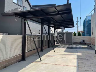 カーポート２台(縦) 連棟 YKKAP エフルージュ FIRST フラット屋根