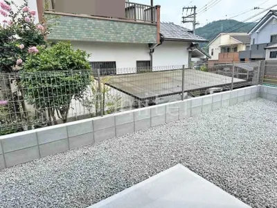 スチールメッシュ フェンス YKKAP イーネット3F型 スチール柱 境界・メッシュ ブロック塀 (化粧ブロック) 太陽エコブロックス 普通CB