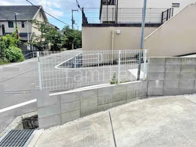 スチールメッシュ フェンス YKKAP イーネット3F型 スチール柱 境界・メッシュ ブロック塀 （化粧ブロック） 太陽エコブロックス 普通CB 