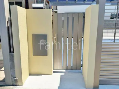 塗り壁門柱 宅配ボックス Panasonic コンボミドル 玄関門扉 LIXIL AB TS2型 片開き