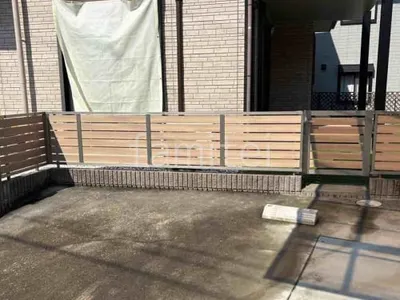 アルミ形材 フェンス LIXIL 木製調AB YS3型 横スリット3 目隠し 木調・ラティス