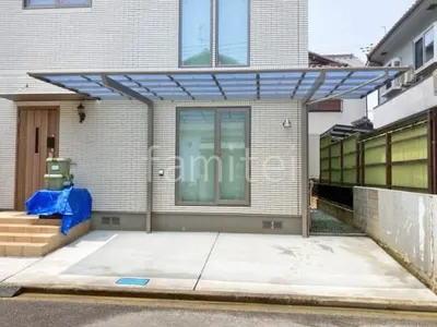 カーポート LIXIL フーゴF 逆勾配 1台用(単棟) F型フラット屋根 駐車場ガレージ床 土間コンクリート