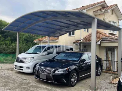 カーポート２台(ワイド) ツイン YKKAP アリュース アール屋根