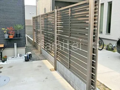 アルミ形材 フェンス LIXIL AB YS3型 横スリット3 2段柱 60角 目隠し