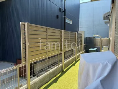 アルミ形材 フェンス LIXIL AB YS3型 横スリット3 2段柱 60角 上段のみ 目隠し