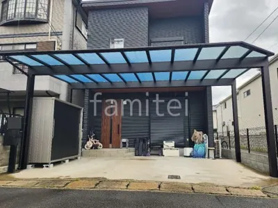 カーポート３台 （横ワイド トリプル） YKKAP エフルージュ FIRST フラット屋根