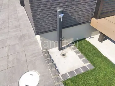 立水栓  ユニソン スプレスタンド60 蛇口2個付 洗い場モルタル仕上 