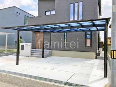 カーポート２台(ワイド) ツイン LIXIL ネスカＦ フラット屋根