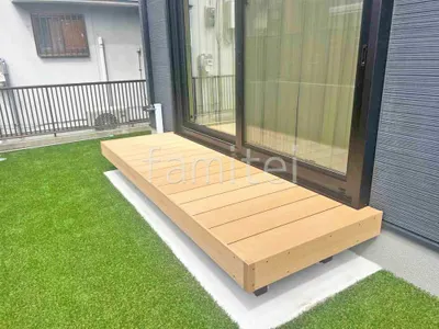 人工芝 防草シート加工 マツモト 人工芝 30mm  人工木デッキ  LIXIL 人工木 樹ら楽ステージ 