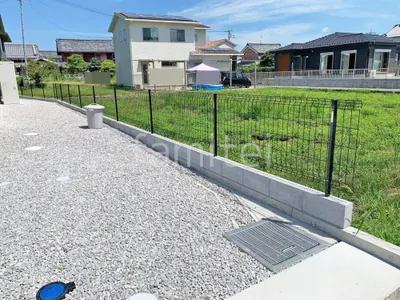 スチールメッシュ フェンス YKKAP イーネット3F型 スチール柱 境界・メッシュ ブロック塀 （化粧ブロック） 太陽エコブロックス 普通CB 