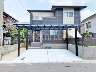 カーポート２台(ワイド) ツイン YKKAP エフルージュ FIRST フラット屋根