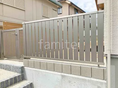 ブロック塀 （化粧ブロック） ユニソン シルマ  アルミ形材 フェンス LIXIL AB TS2型 縦スリット2 目隠し