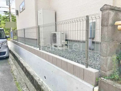 スチールメッシュ フェンス YKKAP イーネット3F型 スチール柱 境界・メッシュ ブロック塀 （化粧ブロック） ユニソン シルマ 