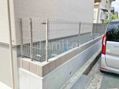 スチールメッシュ フェンス YKKAP イーネット3F型 スチール柱 境界・メッシュ ブロック塀 （化粧ブロック） ユニソン シルマ 