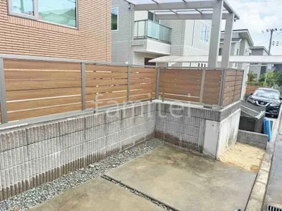 アルミ形材 フェンス LIXIL 木製調AB YS3型 横スリット3 目隠し 木調・ラティス