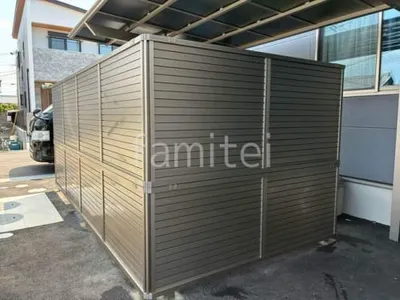 アルミ形材 フェンス LIXIL AB YM2型 横目隠し2 2段柱 60角 目隠し