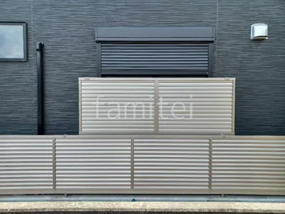 アルミ形材 フェンス LIXIL AB YL3型 横ルーバー3 2段柱 60角 上段のみ 目隠し