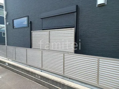 アルミ形材 フェンス LIXIL AB YL3型 横ルーバー3 2段柱 60角 上段のみ 目隠し