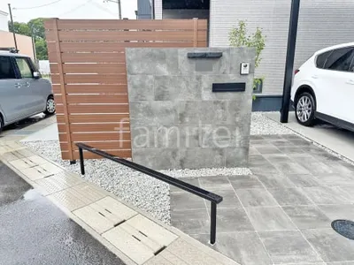 モダン門柱 壁タイル貼り タカショー セラレバンテ 郵便受けポスト Panasonic 口金ポストMS型