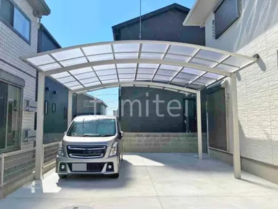 カーポート２台(ワイド) ツイン YKKAP アリュース アール屋根