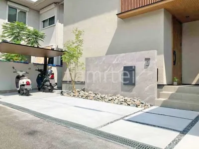 新築シンプル オープン外構