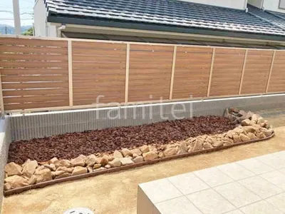 アルミ形材 フェンス LIXIL 木製調AB YS3-K型 横スリット3 片面 目隠し 木調・ラティス ブロック塀 （化粧ブロック） ユニソン ジャスティ 