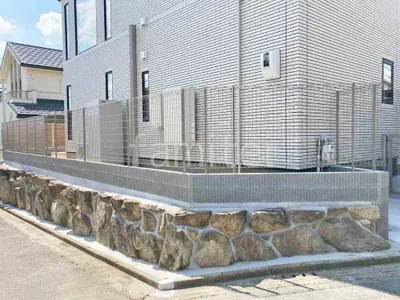 スチールメッシュ フェンス YKKAP イーネット3F型 スチール柱 境界・メッシュ ブロック塀 （化粧ブロック） ユニソン ジャスティ 