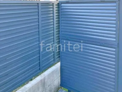 アルミ形材 フェンス LIXIL AB YL3型 横ルーバー3 2段柱 60角 ダスクグレー 目隠し