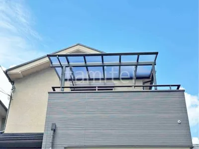 ２階ベランダ屋根  LIXIL テラスVS F 積雪30cm対応 フラット屋根 スタンダード 壁付