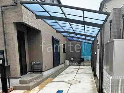 カーポート２台(縦) 連棟 LIXIL ネスカＲ アール屋根