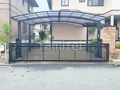 ２台ワイド 跳ね上げ門扉ゲート  LIXIL オーバードアS3型 